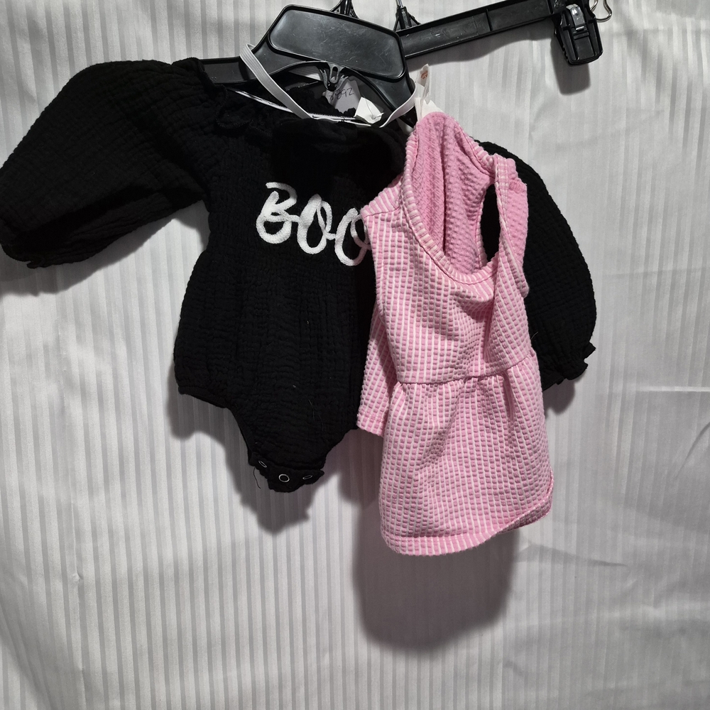 3 Piece 6-9 Mos Lot: Dress, Bodysuit, Bow